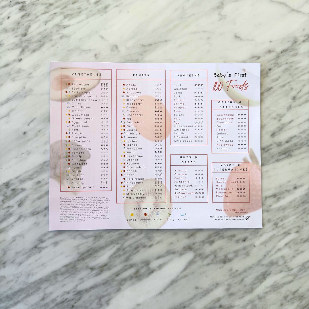 Baby First 100 Foods - Magnetic Intro to Solids Planner