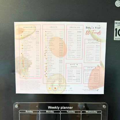 Baby First 100 Foods - Magnetic Intro to Solids Planner