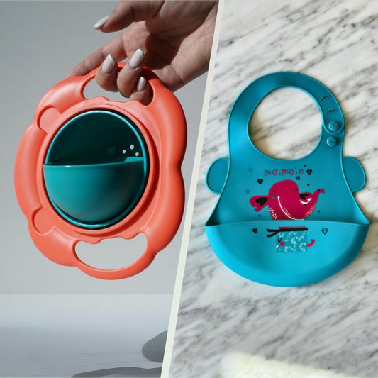 Stress-Free Mealtime Bundle - Bowl & Animal Bib